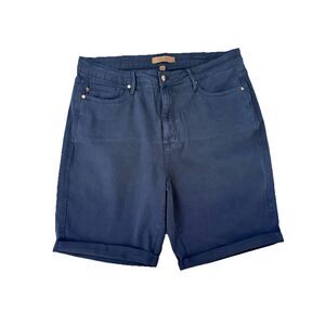 Judy Blue Bermuda Shorts‎ Size 3XL With Tummy Control Hight Waisted Cuffed Blue